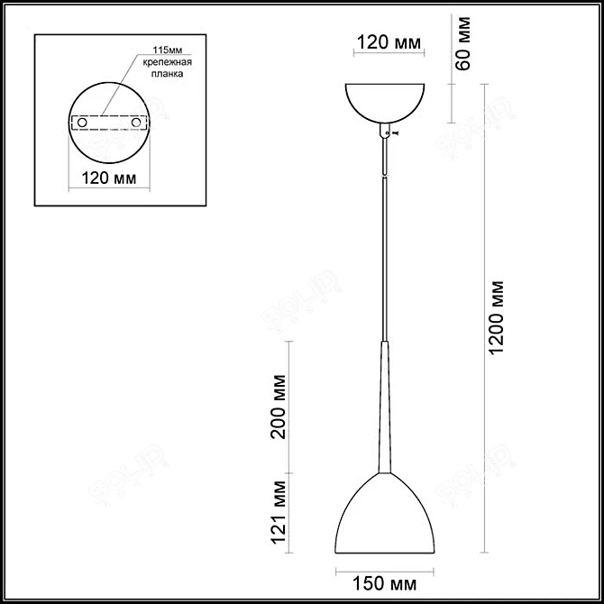 ODEON TESS Pendant Light 3D model image 3