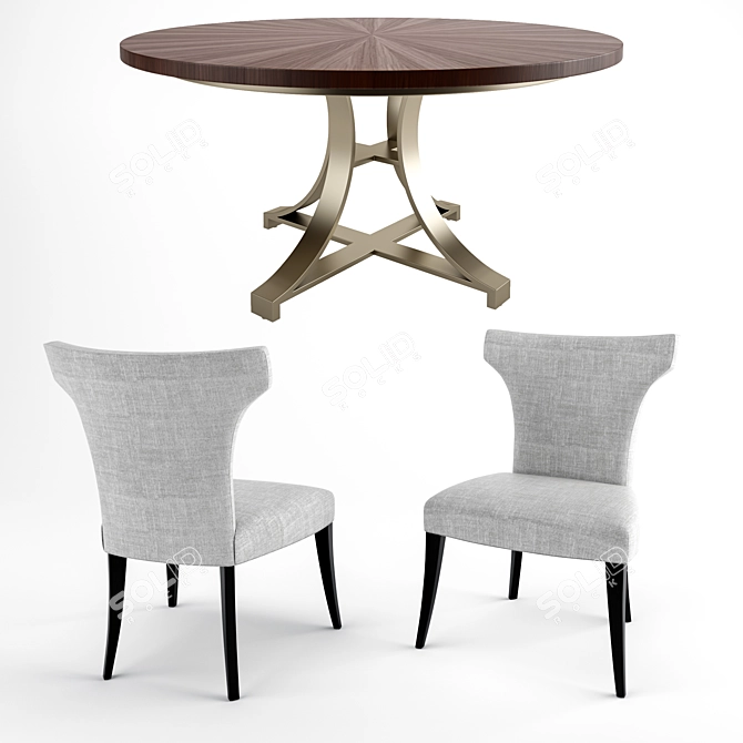 Elegant Ethan Allen Dining Set 3D model image 3