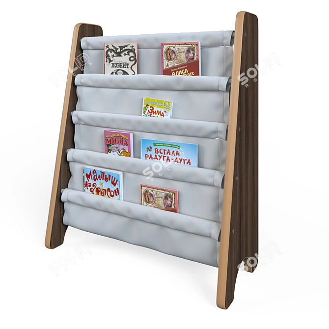 Versatile Book Display Stand - Kid-friendly Organization 3D model image 1