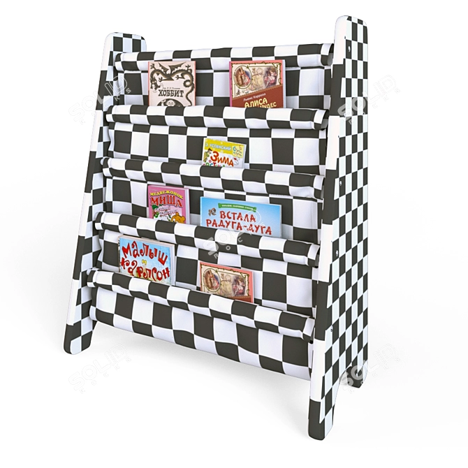 Versatile Book Display Stand - Kid-friendly Organization 3D model image 2