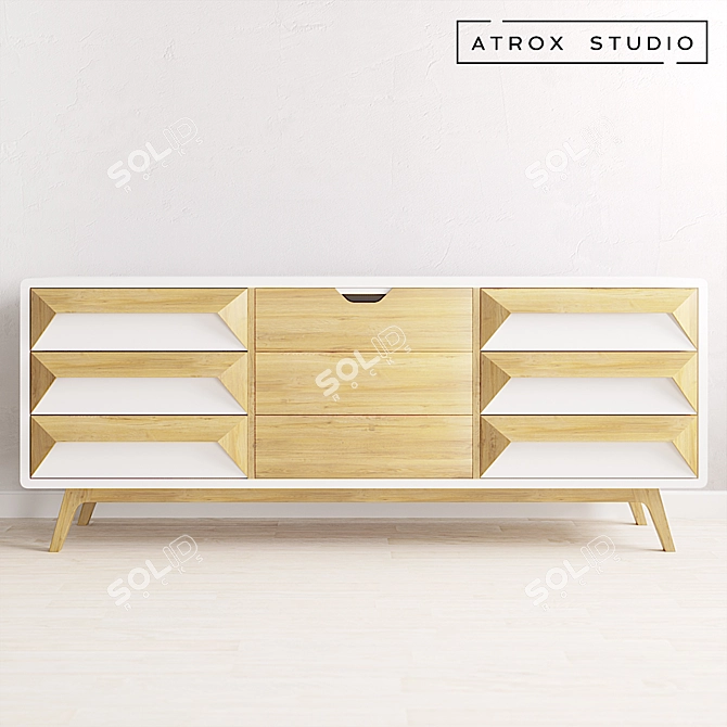 Scandi Style TV Stand: Atrox Studio OM 3D model image 1