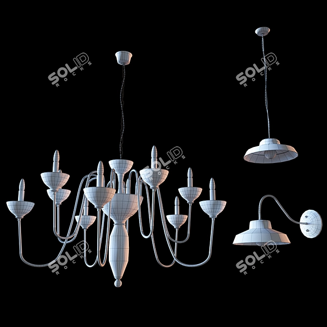 Bassano Lighting Kit: Stylish and Versatile 3D model image 3