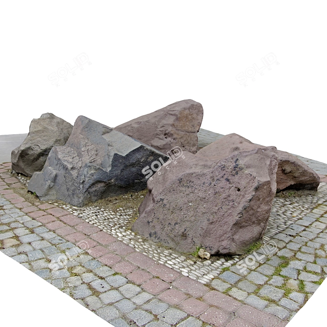 City Park Stones: High-quality 3D Model 3D model image 1