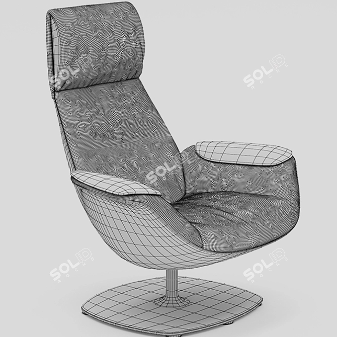 Coalesse Massaud Lounge Chair and Ottoman 3D model image 3