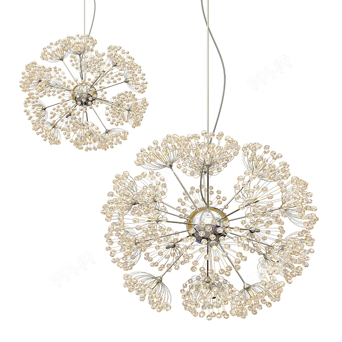 Dazzling Crystal Flower Chandelier 3D model image 1
