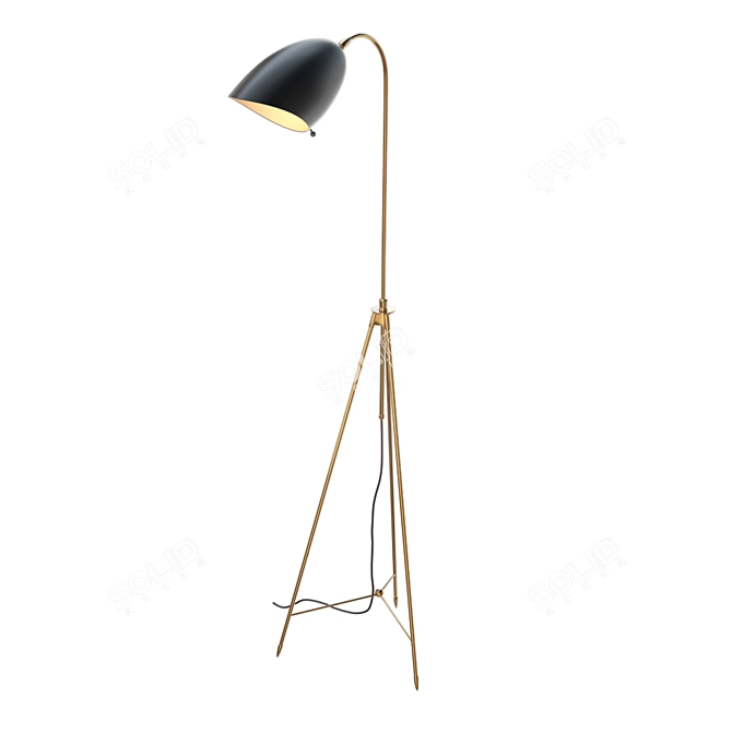Elegant Sommerard Tripod Floor Lamp 3D model image 1