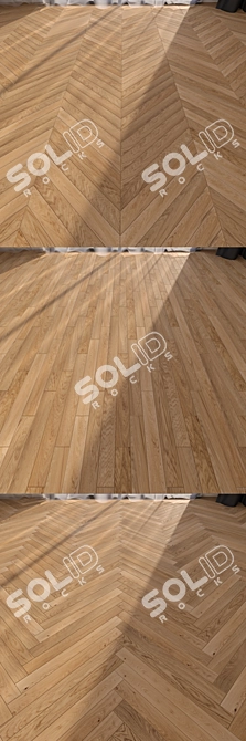 Title: Pure Oak Parquet Flooring 3D model image 2