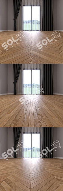 Title: Pure Oak Parquet Flooring 3D model image 3