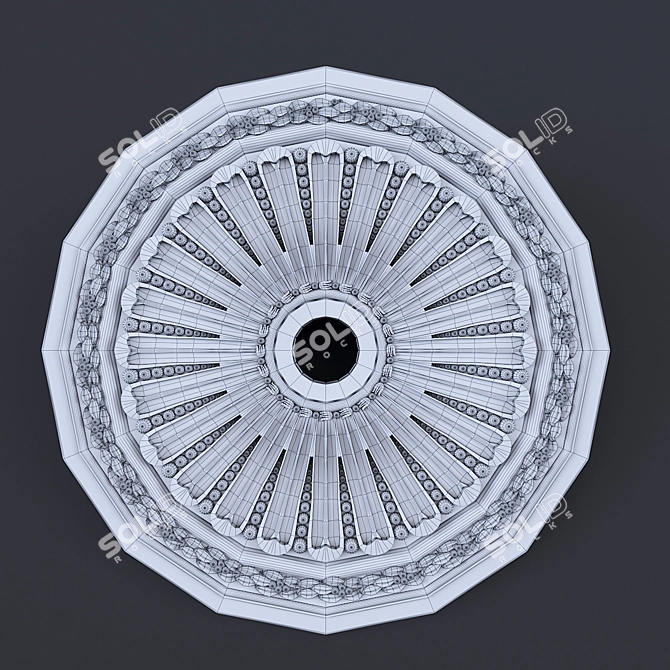 Elegant Ceiling Socket Molding 3D model image 2
