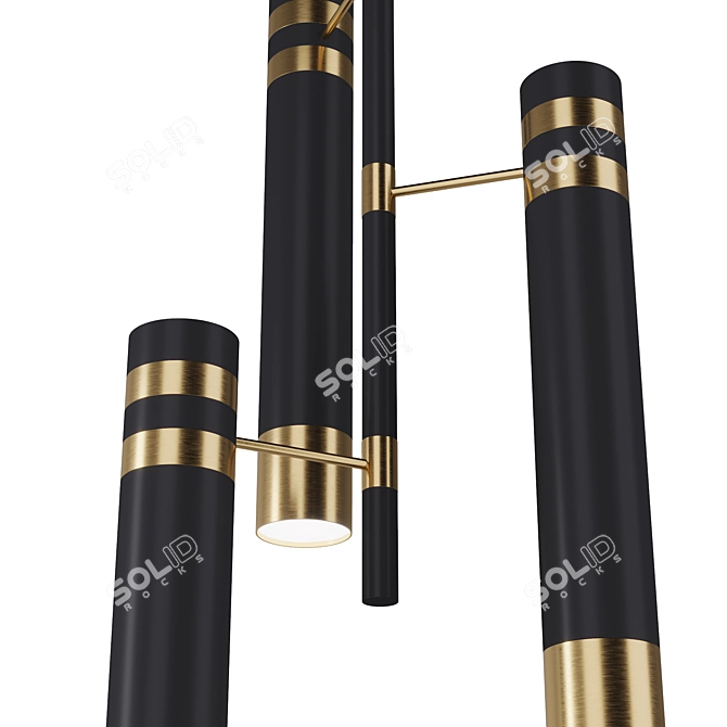 Elevate Lamp: Black & Brass 3D model image 2