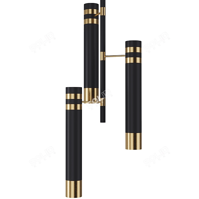 Elevate Lamp: Black & Brass 3D model image 3