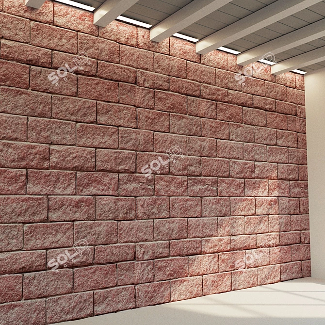 Antique Stone Block: Textured Wall 3D model image 3