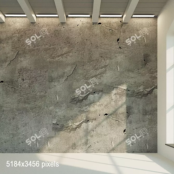 Vintage Concrete Wall Texture 3D model image 1