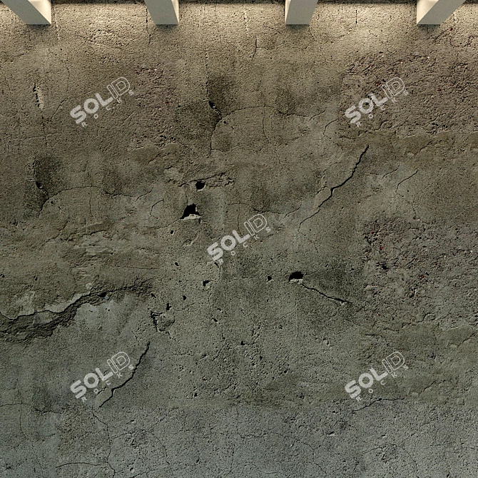 Vintage Concrete Wall Texture 3D model image 2