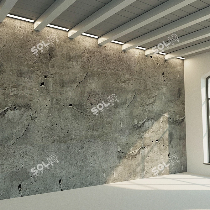 Vintage Concrete Wall Texture 3D model image 3