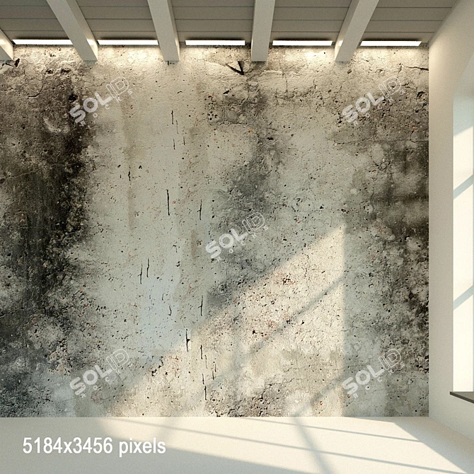 Vintage Concrete Wall Texture 3D model image 1