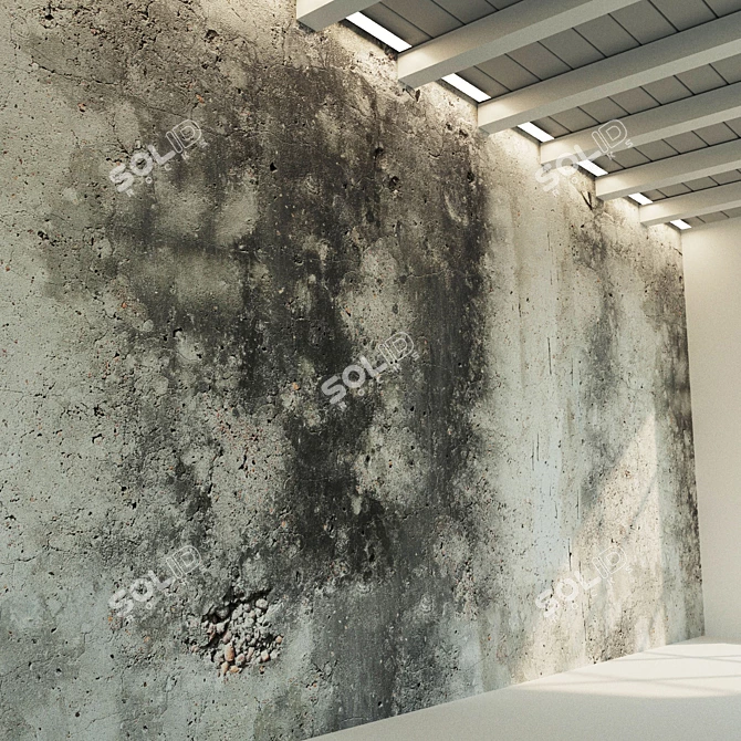 Vintage Concrete Wall Texture 3D model image 3