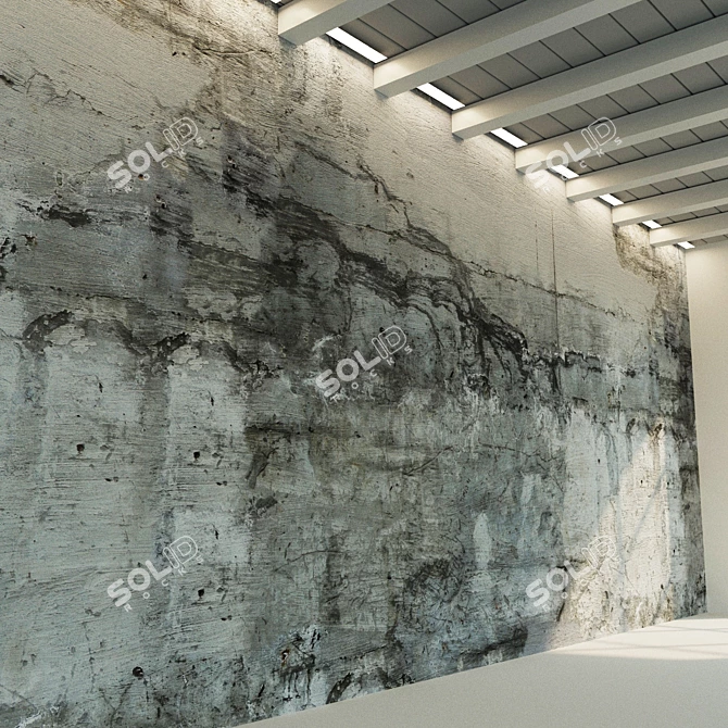 Vintage Concrete Wall Texture 3D model image 3