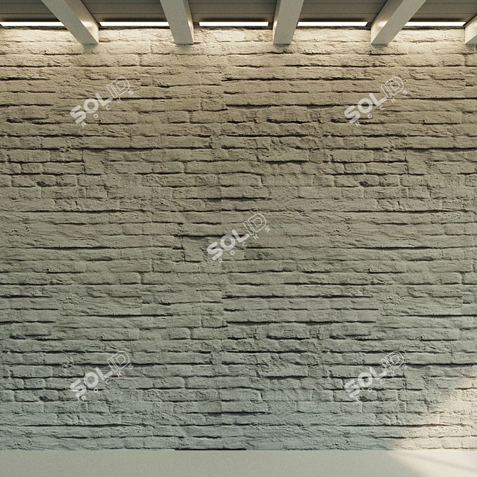 Old Painted Brick Wall Texture 3D model image 2