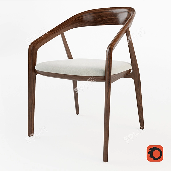 Elegant and Versatile Bernhardt Capri Chair 3D model image 1