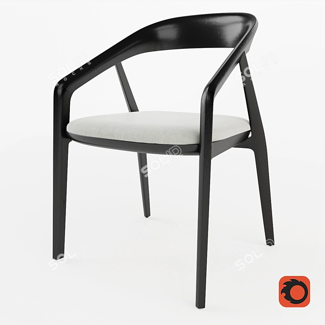 Elegant and Versatile Bernhardt Capri Chair 3D model image 2