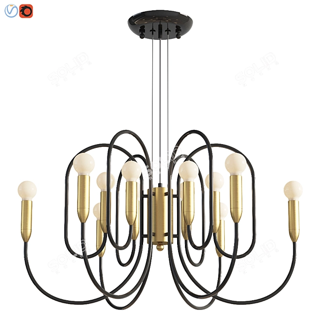 Loft-Inspired Pendant Light 3D model image 2