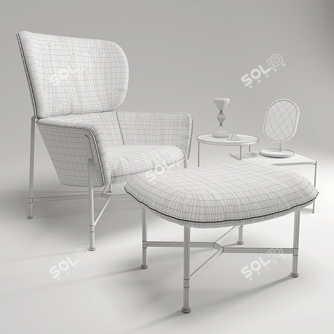 Caristo High Backrest Armchair 3D model image 3