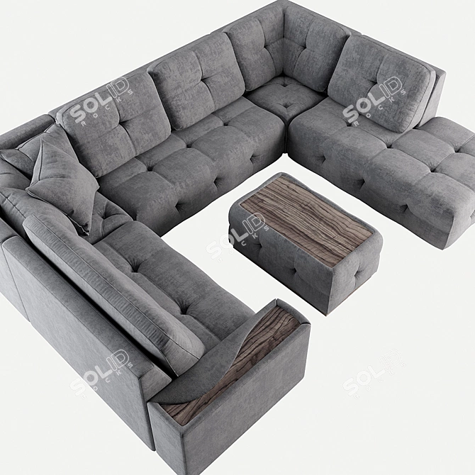 MasterMebel Spilberg - Elegant Turbosmooth Sofa 3D model image 2