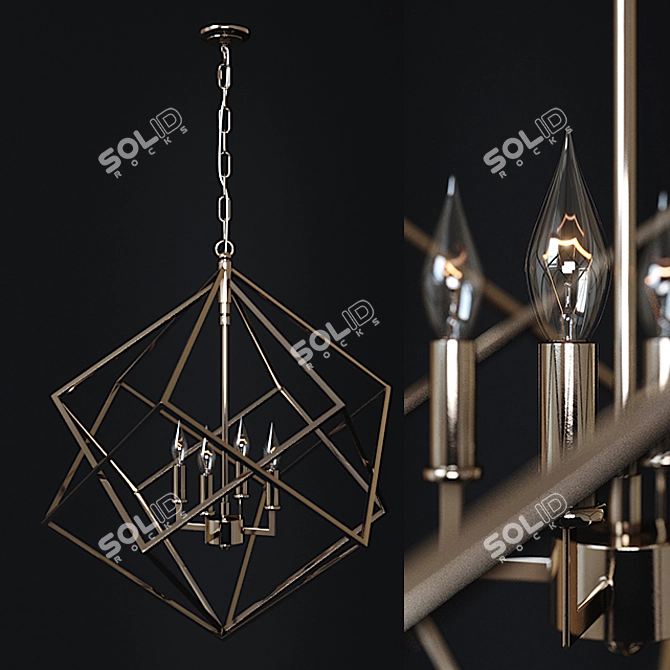 Geometric Geode Pendant Chandelier 3D model image 1