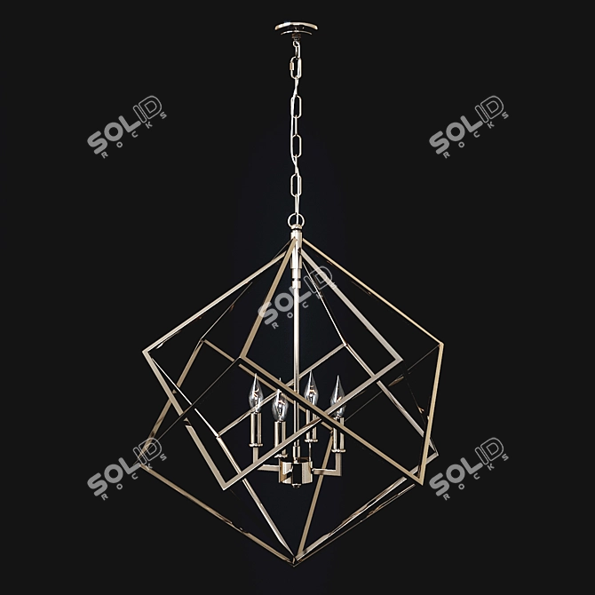 Geometric Geode Pendant Chandelier 3D model image 3