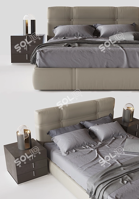 Contemporary Flou NEW BOND Bed 3D model image 2