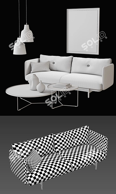 Weekend Sofa Set: Modern Design for Luxurious Lounging 3D model image 3