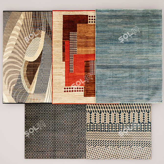 Luxury Soft Carpet Set 3D model image 1