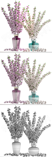 Cherry Blossom Bouquets: Elegant Floral Collection 3D model image 3