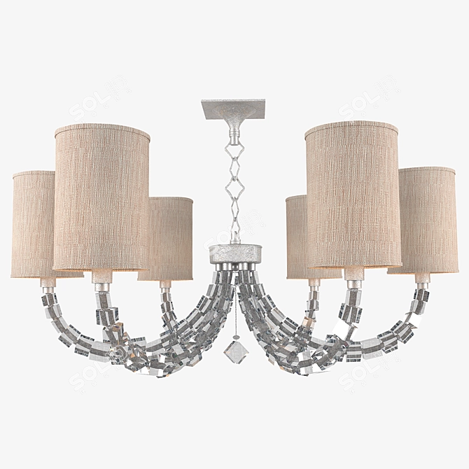 Antique Silver Stellare Chandelier 3D model image 1