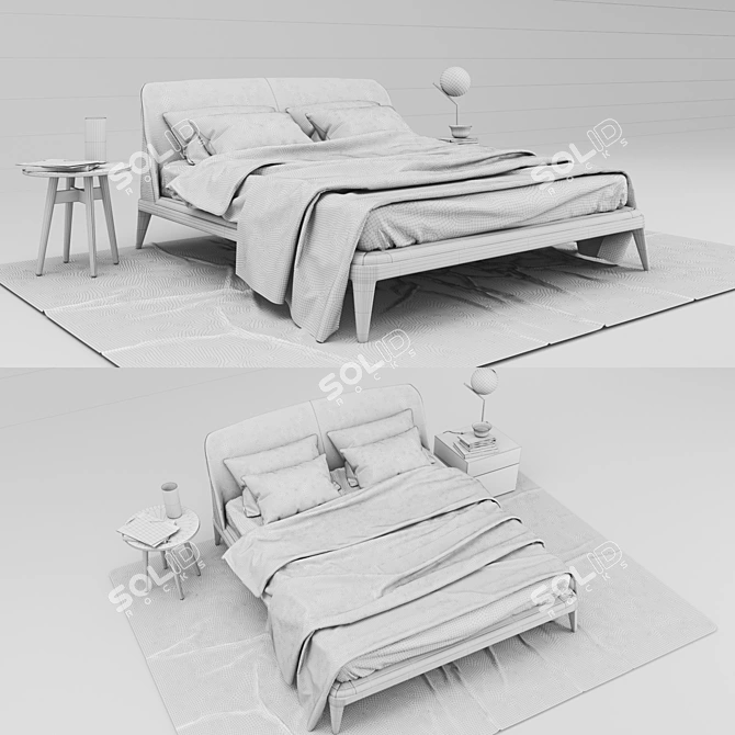 Poliform Kelly Set: Sleek Furniture & Decor 3D model image 3