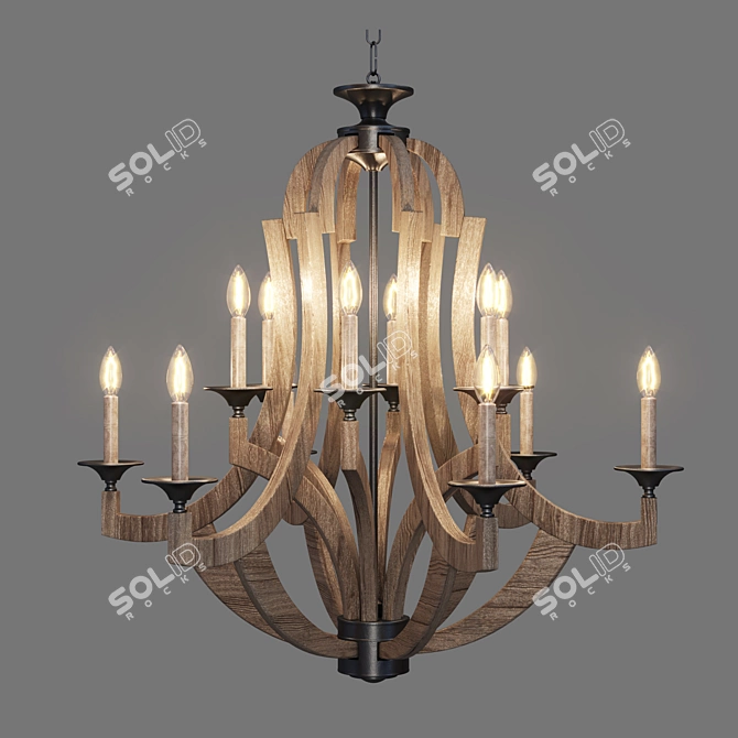 Rustic Elegance: Craftmade Winton Chandelier 3D model image 1