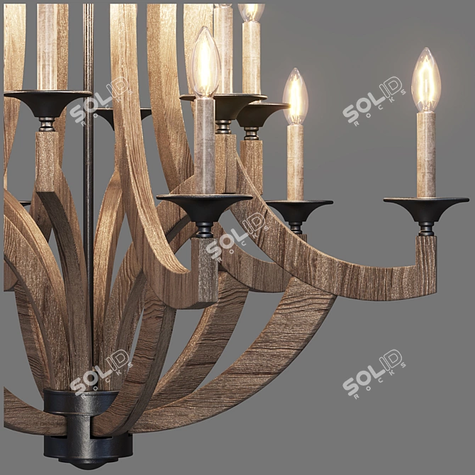Rustic Elegance: Craftmade Winton Chandelier 3D model image 2