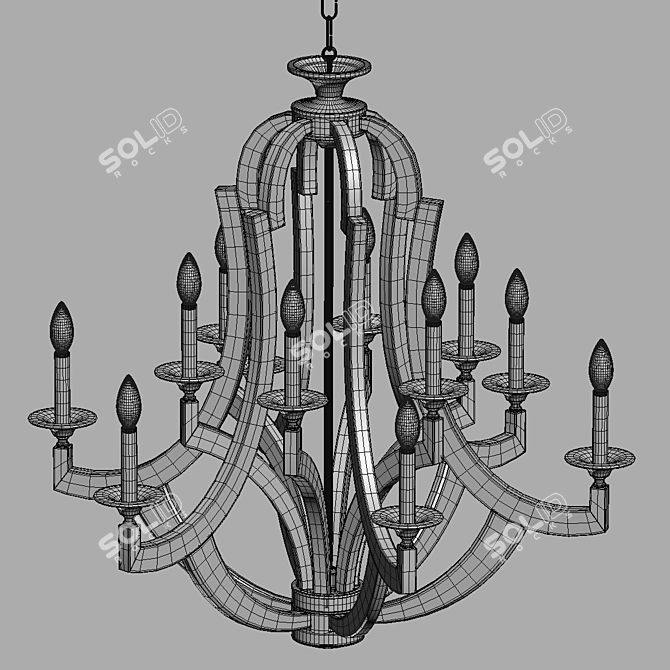 Rustic Elegance: Craftmade Winton Chandelier 3D model image 3