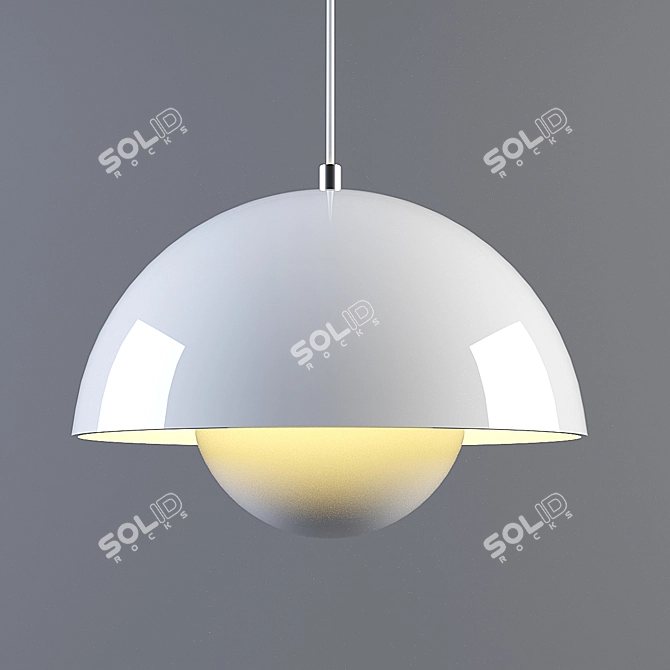 Elegant Matte White Chandelier 3D model image 1