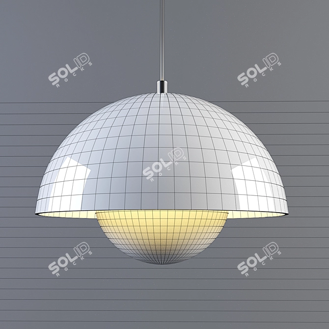 Elegant Matte White Chandelier 3D model image 3