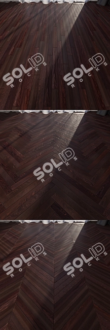 Sleek Wenge Parquet Flooring 3D model image 2