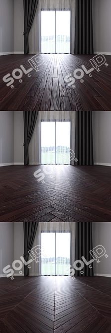 Sleek Wenge Parquet Flooring 3D model image 3