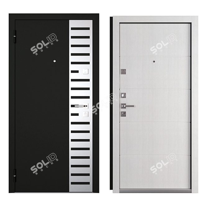 Isoterma Metal Entry Door: Stylish and Secure 3D model image 3