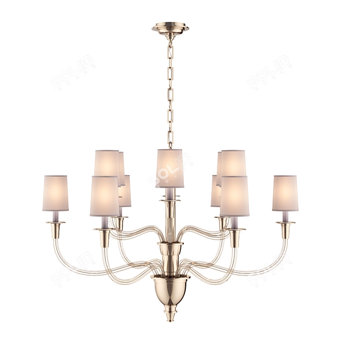 Thomas OBrien Vivian Polished Nickel Chandelier 3D model image 1