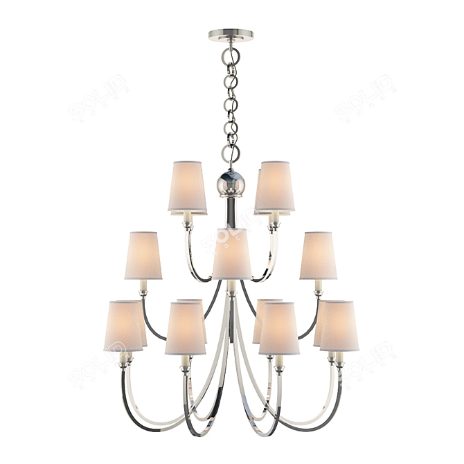 TOB5019PN-NP Reed Polished Nickel Chandelier 3D model image 1