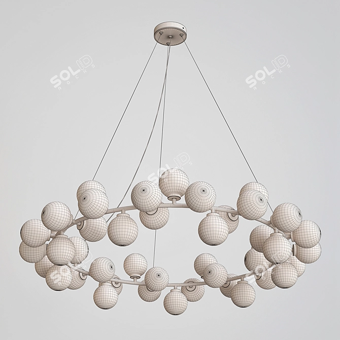 Antique Polished Brass Milk Bubble Chandelier 3D model image 3