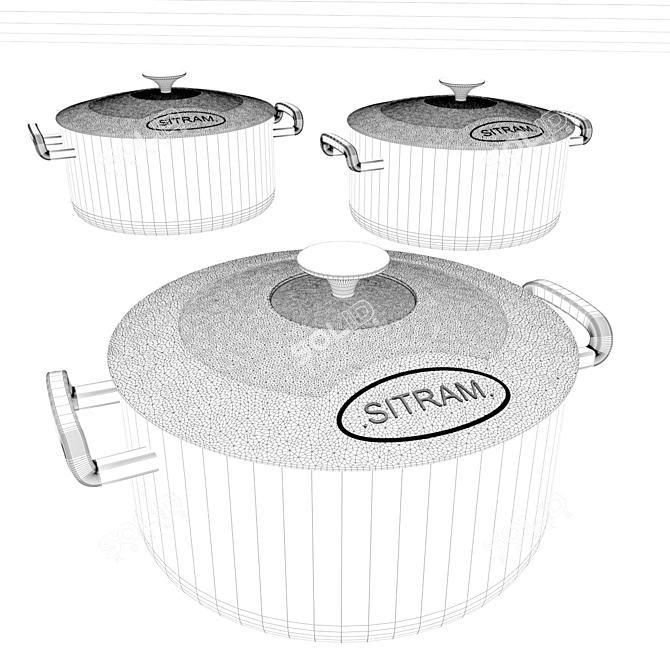 5L Round Cocotte SITRABELLA: Stylish and Practical 3D model image 2