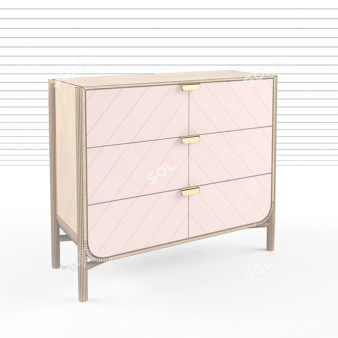 HARTÔ Marius: Three-Drawer Chest in Rose 3D model image 2