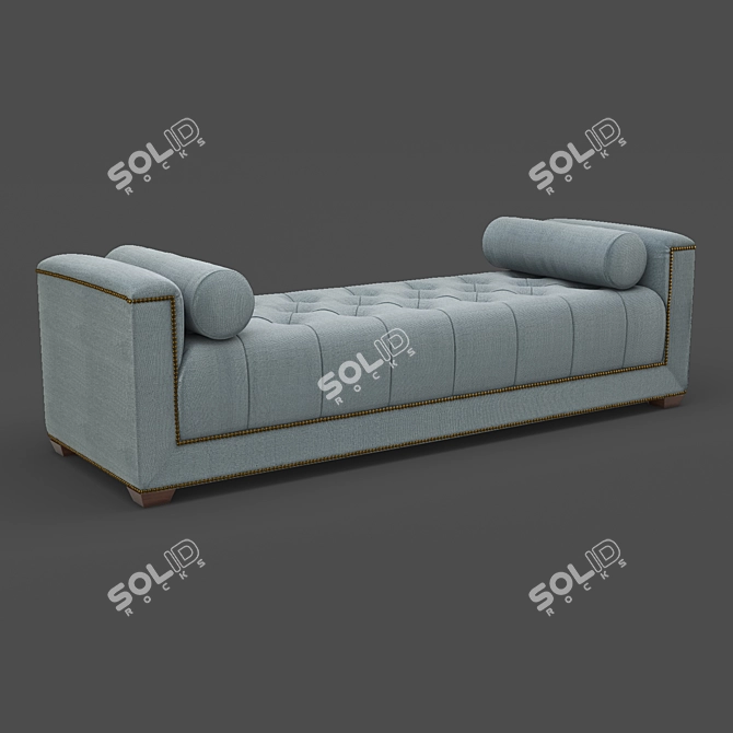 Elegant Mestre Mahogany Couch 3D model image 1